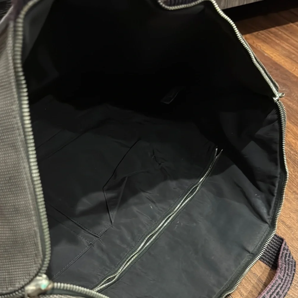 Hermes Pre Owned Gray Canvas with Pockets Laptop Bag Durable and Minimalist